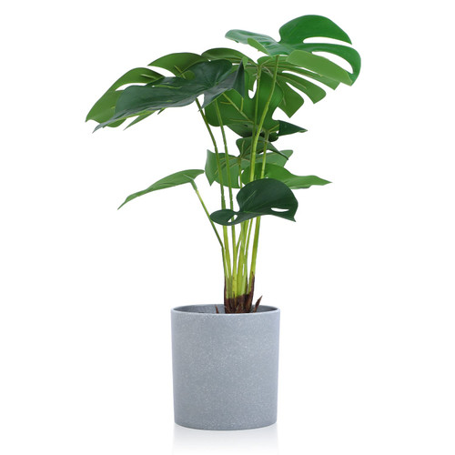 Meneco Small Fake Plant Potted - Faux Plant Indoor Plant Artificial Potted Plant Decor for Home and Office (16", Monstera Leaf) Meneco Small Fake Plant Potted - Faux Plant Indoor Plant Artificial Potted Plant Decor for Home and Office (16", Monstera Leaf)