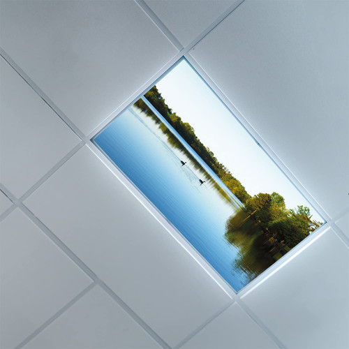 Fluorescent Light Covers for Classroom Office-Outdoor Pattern-Light Filters Ceiling LED Ceiling Light Covers-2ft x 4ft Drop Ceiling Fluorescent Decorative,Green Blue