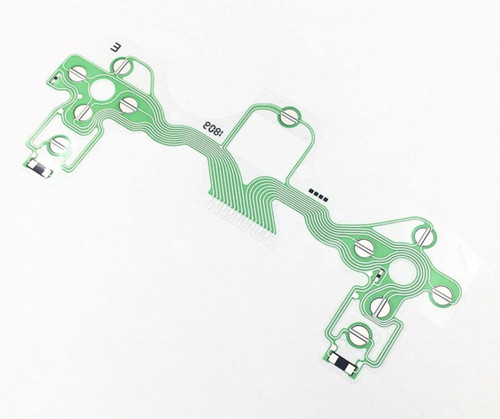 MOOKEENONE 2X Replacement Controller Green Conductive Film Keypad Flex Cable Ribbon for PS4