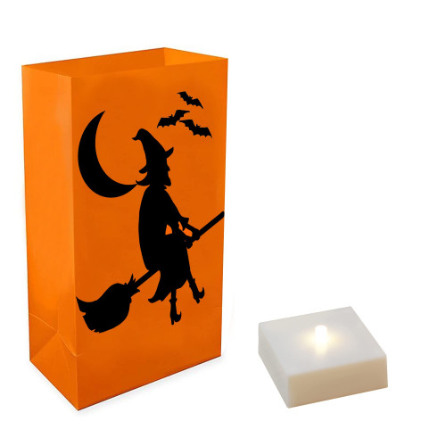 Lumabase Battery Operated LED Luminaria Kit, Witch - Set of 6