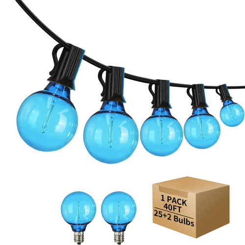 ShineU 40FT LED Outdoor String Lights Waterproof, G40 LED Globe Outdoor Lights for Patio with 27 Edison Vintage Shatterproof Bulbs, Connectable Backyard Lights for Garden, Bistro, Porch, Cafe