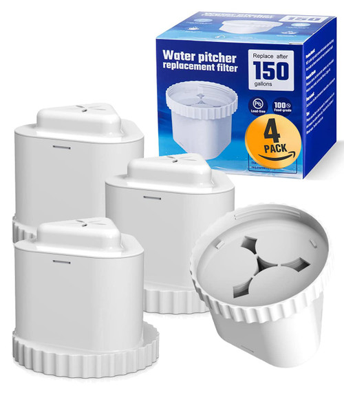 Pitcher Water Filter Replacement, Compatible with Epic Pure Water Pitcher or Dispenser, Also Fit Seychelle and Aquagear Water Pitcher Filter | BPA Free. Removes Chlorine, Lead, Odors, 4-Pack Pitcher Water Filter Replacement, Compatible with Epic Pure Water Pitcher or Dispenser, Also Fit Seychelle and Aquagear Water Pitcher Filter | BPA Free. Removes Chlorine, Lead, Odors, 4-Pack