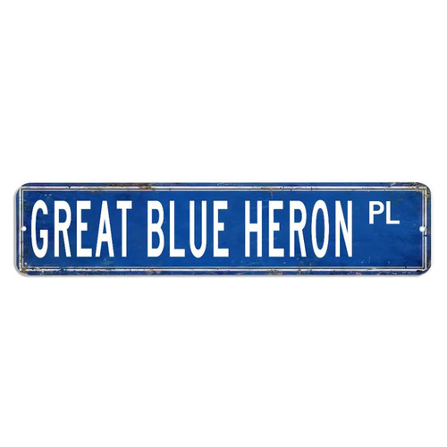 Great Blue Heron Sign Great Blue Heron Gift Great Blue Heron Metal SignGreat Blue Heron Custom Street Metal Sign Shabby Chic Wall Art Retro Wall Hanger Home Decor Wall Decorations