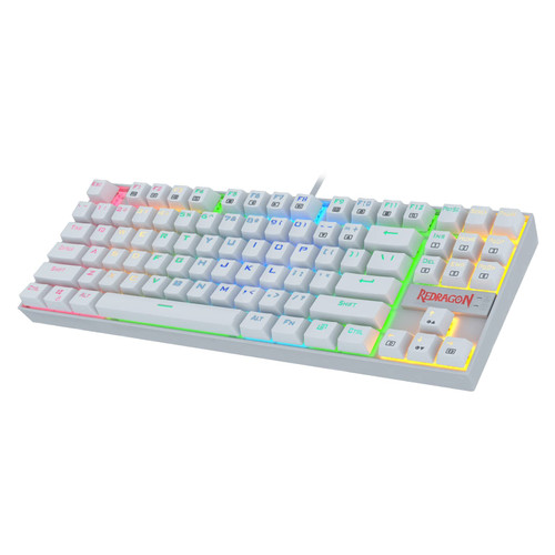 Redragon K552 Mechanical Gaming Keyboard RGB LED Backlit Wired with Anti-Dust Proof Switches for Windows PC (White, 87 Key Brown Switches)