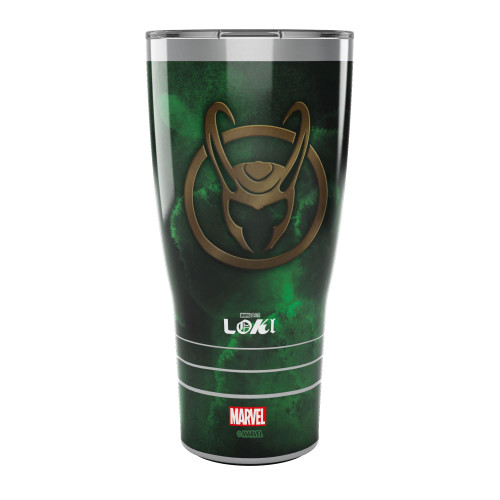Tervis Traveler Traveler Marvel Loki Green Crest Triple Walled Insulated Tumbler Travel Cup Keeps Drinks Cold & Hot, 30oz, Stainless Steel