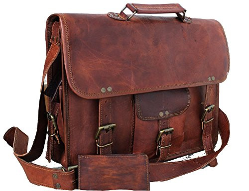 Genuine Leather Messenger Bag for Men Laptop Bag Crossbody Shoulder bag Handmadecraft Leather Unisex Real Leather Briefcase Satchel(11 X 15)