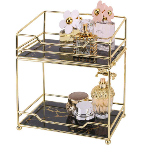 Z PLINRISE Makeup Organizer Shelf, 2 Tier Bathroom Vanity Tray for Perfumes, Makeups, Toiletries and Skincare, Multifunctional Cosmetic Storage Rack for Dresser and Countertop Z PLINRISE Makeup Organizer Shelf, 2 Tier Bathroom Vanity Tray for Perfumes, Makeups, Toiletries and Skincare, Multifunctional Cosmetic Storage Rack for Dresser and Countertop
