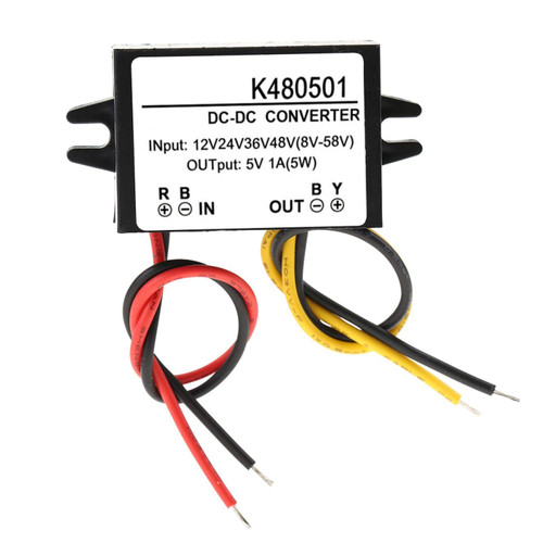 Oumefar DC-DC Converter Buck Module, 12V/24V/36V/48V to 5V 1A Buck Converter, Step Down Converter Buck Module Power Supply Module Transformer Adapter for Car LED Screen