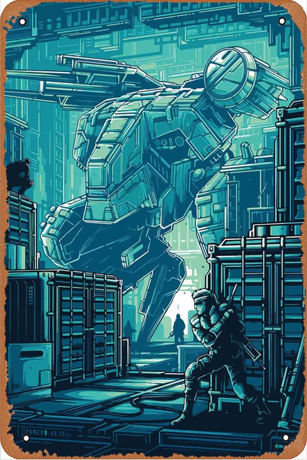Metal Gear Solid Snake Fantasy Paintings Tin Painting Tin Sign Metal Sign Vintage Metal Poster Cafes Office Game Club bar Home Wall Decoration 8x12 Inch
