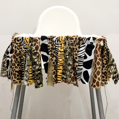 Wild One High Chair Banner For Boys Jungle Safari High Chair Banner Banner Decorations