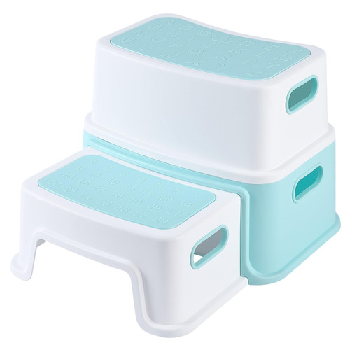 Toddler Step Stool for Bathroom Sink, 2 Step Stool for Kids Toilet Potty Training, Anti-Slip Potty Stools with Numbers & ABC for Toddlers Baby Child Kid Kitchen Counter