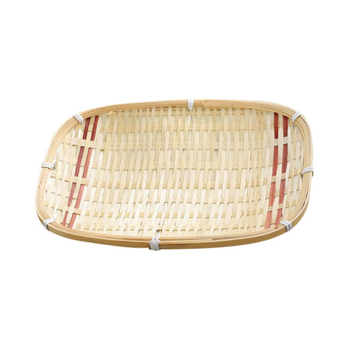 Holibanna Bamboo Dim Sum Plate Dining Room Table Decor Food Storage Bins Food Serving Tray Wicker Bread Baskets Vegetables Serving Basket Rattan Tray Baskets Party Snack Serving Tray Khaki