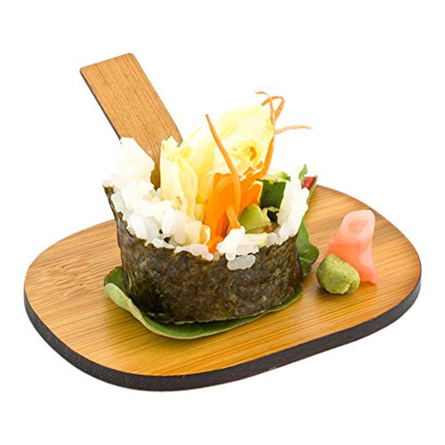 Bamboo Pastry Pallet, Oval Pastry Plate, Bamboo Dessert Plate with Handle - 4" x 3" - 100ct Box - Restaurantware