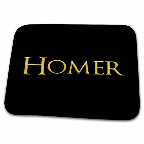 3dRose Homer common male name in the America. Yellow on black gift - Dish Drying Mats (ddm-339884-1)