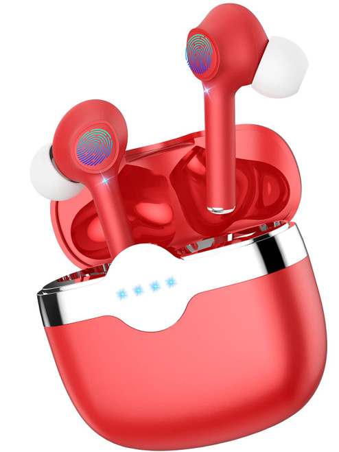 Earbuds Wireless Bluetooth,Noise Cancelling ENC Clear Call Ear Buds with 4 Mic,Bluetooth Headphones 4 Dynamic Drivers,Waterproof Wireless Earbuds,Touch Control Earphones for iPhone Android (Red) Earbuds Wireless Bluetooth,Noise Cancelling ENC Clear Call Ear Buds with 4 Mic,Bluetooth Headphones 4 Dynamic Drivers,Waterproof Wireless Earbuds,Touch Control Earphones for iPhone Android (Red)
