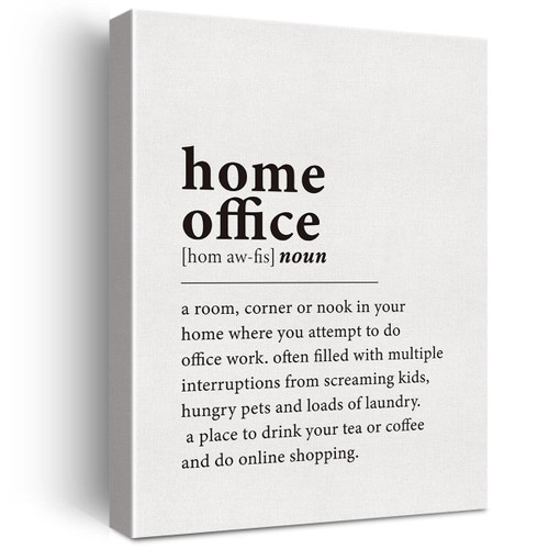 GTGIC Home Office Definition Canvas Wall Art Working From Home Print Poster Decor Home Office Sign Ready to Hang 12x15 Framed