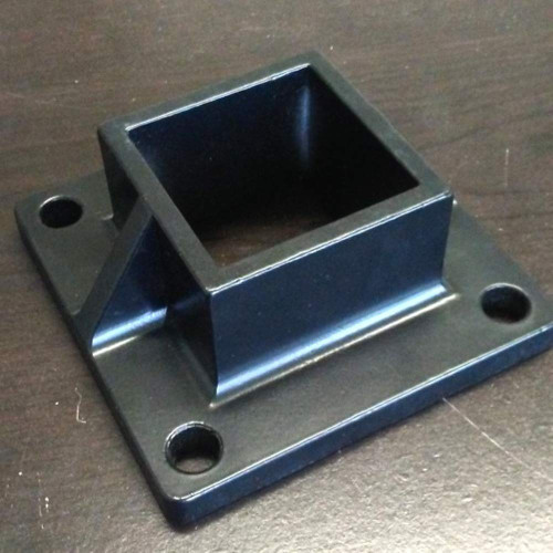 Aluminum Heavy Duty Floor Post Flange fits 2" Sq Post for Fence or Deck - Black (2) Aluminum Heavy Duty Floor Post Flange fits 2" Sq Post for Fence or Deck - Black (2)