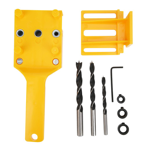 8Pcs/Set Woodworking Punch Hole Locator, Self Centering Doweling Jig Wood Board Connection Drill Locator Drilling Doweling Guide Tools for Carpentry(yellow)