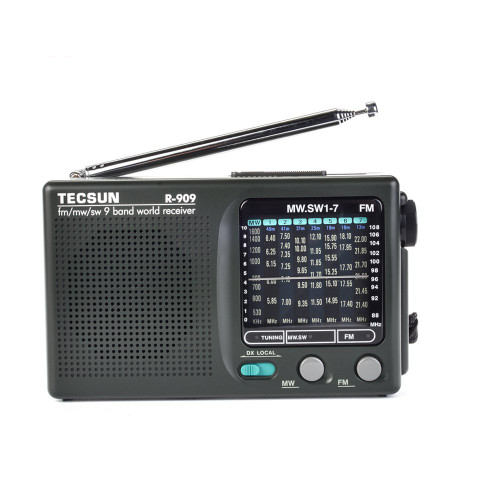 TECSUN R-909 AM/FM/SM/MW (9 Bands) Multi Bands Radio Receiver Broadcast with Built-in Speaker