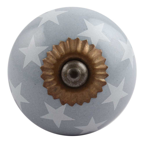 Indian Shelf 2 Pieces Dresser Pulls and Knobs | Star Kid Drawer Pulls | Grey Farmhouse Knobs | Ceramic Knobs for Kitchen Cabinets | Western Drawer Knobs | Kids Dresser Knobs