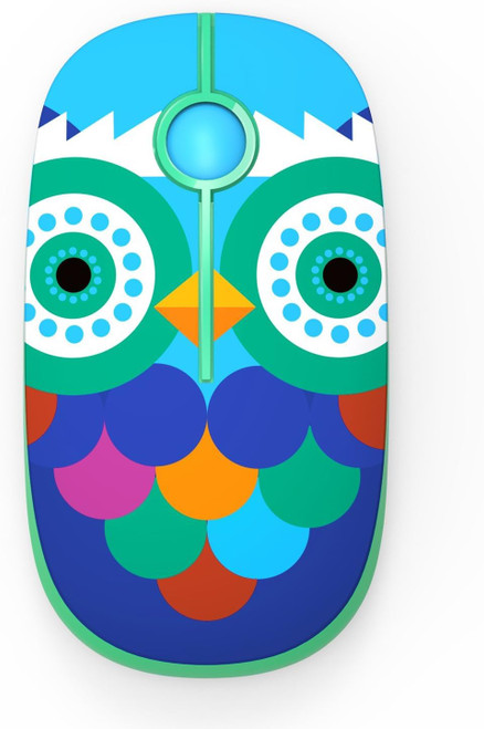 VssoPlor Wireless Mouse, 2.4G Slim Portable Computer Mice with Nano Receiver for Notebook, PC, Laptop, Computer-Owl Blue