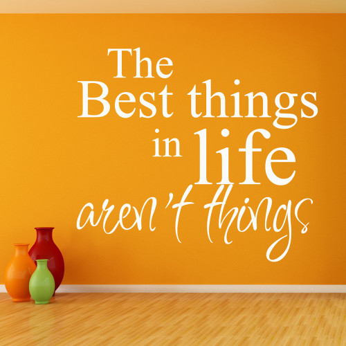Inspirational Wall Stickers - The Best Things in Life - Motivational Wall Letterings Vinyl Wall Decal Quotes for Kids Teens(26x34" Black)