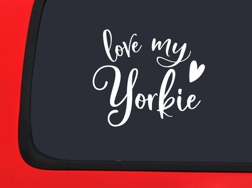 Car Sticker Love My Yorkie Heart Dog Animals Car Window Decal Sticker White 7 Inch Car Sticker Love My Yorkie Heart Dog Animals Car Window Decal Sticker White 7 Inch