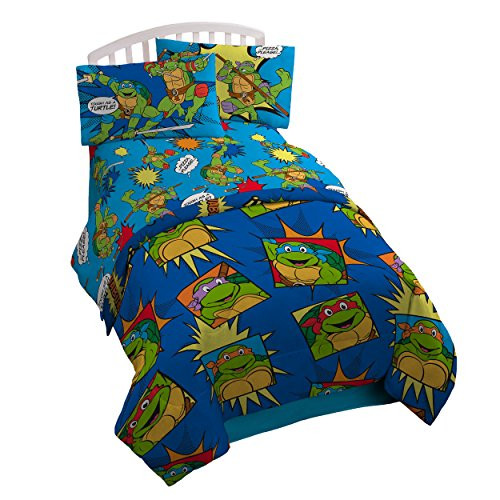 NIckelodeon Teenage Mutant Ninja Turtles Team Turtles Twin Comforter - Super Soft Kids Reversible Bedding features the Turtles - Fade Resistant Polyester Microfiber Fill (Official NIckelodeon Product) NIckelodeon Teenage Mutant Ninja Turtles Team Turtles Twin Comforter - Super Soft Kids Reversible Bedding features the Turtles - Fade Resistant Polyester Microfiber Fill (Official NIckelodeon Product)