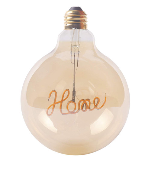 NEW LIGHTS Decorative Light Bulb, LED Filament Bulb, G125 Vintage Globe Edison Bulb Letter Bulb, Dimmable, 4W(40W Equivalent), 2200K Warm White, Amber Glass (Home, 4W),1 Pack