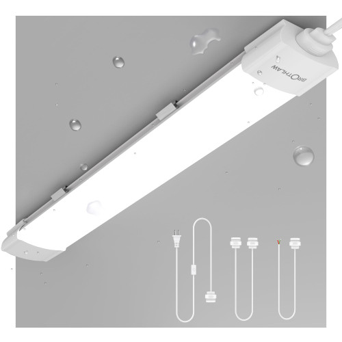 Brothlaw Ceiling Lights with Plug 2FT LED Tube Light 5000K Linkable Garage Light Fixture 18W LED Bar Light Utility Shop Light Under Cabinet Light Closet Light with ON/Off Switch Corded Plug in Light