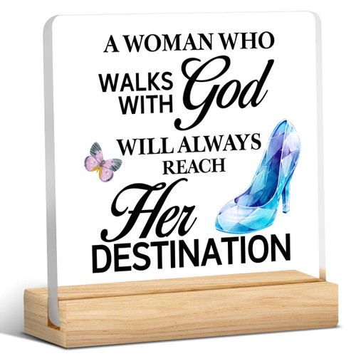 Christian Religious Gifts for Woman Positive Scripture Bible Verse Quotes Clear Desk Decorative Sign a Woman Who Walks With God Acrylic Plaque With Wooden Stand 4x4 Inch Sign Home Desk Decor Christian Religious Gifts for Woman Positive Scripture Bible Verse Quotes Clear Desk Decorative Sign a Woman Who Walks With God Acrylic Plaque With Wooden Stand 4x4 Inch Sign Home Desk Decor