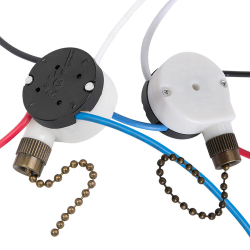 Ceiling Fan Switch 2PCS Zing Ear ZE-208S E89885 3 Speed 4 Wire Fan Switch Pull Chain Ceiling Fan Switch Speed Control Switch for Ceiling Fans, Wall Lamps, Cabinet Light, Bronze