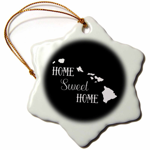3dRose Home Sweet Home Outside The State of Hawaii. Black Background. - Ornaments (orn-323964-1) 3dRose Home Sweet Home Outside The State of Hawaii. Black Background. - Ornaments (orn-323964-1)