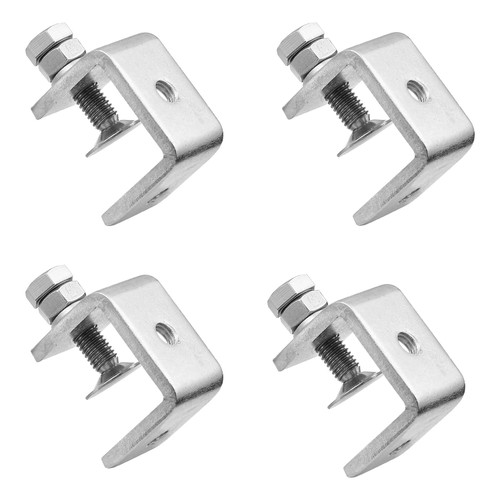 Elesunory 4Pcs Mini C Clamps- Stainless Steel C Clamp 1.18 Inch- Metal Mini Clamps With Screws for Woodworking Welding Building- Adjustable Wide Jaw Opening C Clamp