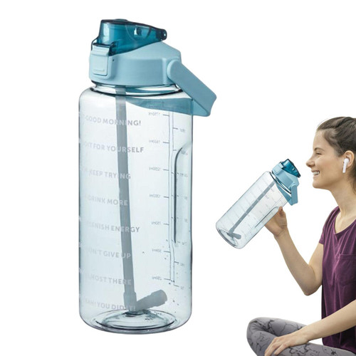 Cambbiy Inspirational Water Bottle 2L Water Bottle with Marker Large Motivational Water Bottle Sports Water Bottles for Fitness,Gym and Outdoor Sports