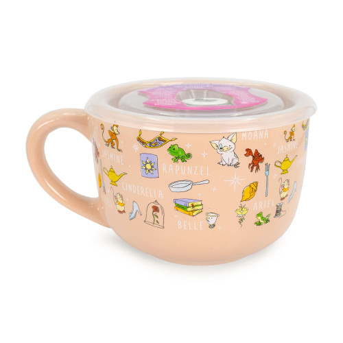Disney Princess Ceramic Soup Mug with Vented Lid | Bowl For Ice Cream, Cereal, Oatmeal | Large Coffee Cup For Espresso, Caffeine, Beverage | Cute Home & Kitchen Decor Essentials | Holds 24 Ounces Disney Princess Ceramic Soup Mug with Vented Lid | Bowl For Ice Cream, Cereal, Oatmeal | Large Coffee Cup For Espresso, Caffeine, Beverage | Cute Home & Kitchen Decor Essentials | Holds 24 Ounces