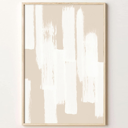 Abstract Beige Canvas Wall Art Boho Mid Century Modern Abstract Art Prints Beige and White Paintings Poster Abstract Neutral Pictures Minimalist Art Wall Decor Beige Neutral Prints 16x24inch No Frame