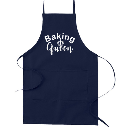 Decal Serpent Baking Queen Funny Parody Cooking Baking Kitchen Apron - Navy Blue
