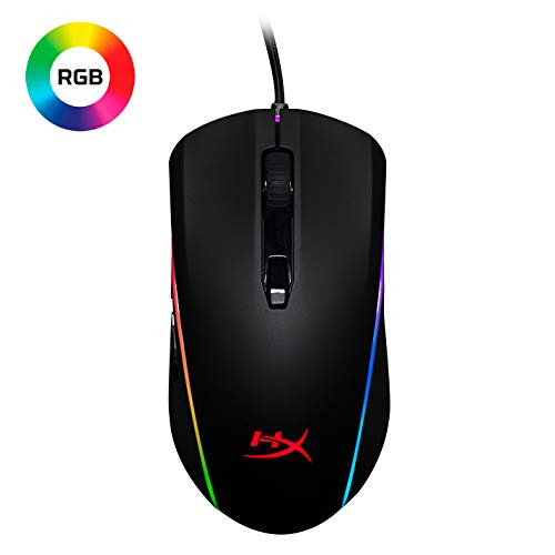 HyperX Pulsefire Surge - RGB Wired Optical Gaming Mouse, Pixart 3389 Sensor up to 16000 DPI, Ergonomic, 6 Programmable Buttons, Compatible with Windows 10/8.1/8/7 - Black