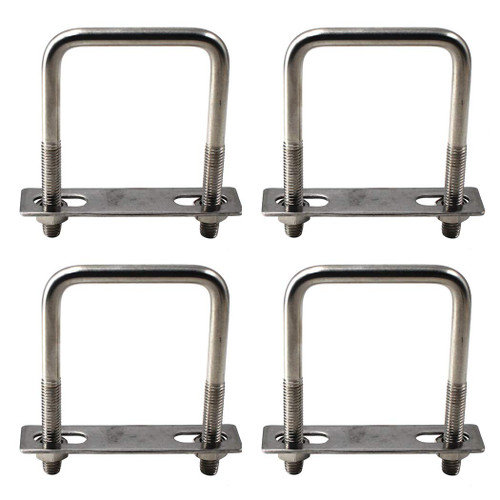 M6x40x80mm Square U Bolt 304 Stainless Steel Tie Down U Bolt (Pack of 4)