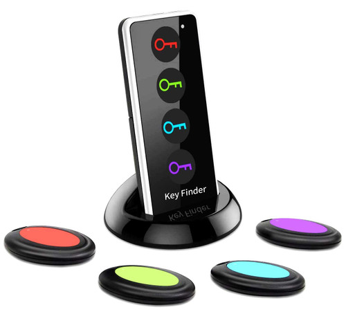 Key Finder Locator with Sound,Megtaight,80dB+ RF Item Locator Tags with 130ft Working Range, 1 RF Transmitter & 4 Receivers,Wireless Remote Finder for Finding Key Phone Glasses Wallet Pet Tracker...