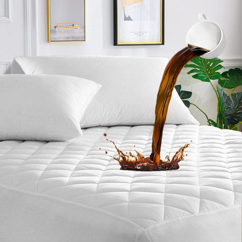 Queen Mattress Cover Waterproof, Deep Pocket Mattress Pad Protector Fits to 6''-21'', Breathable Hollow Cotton Filling Quilted Mattress Protector for Queen Size Queen Mattress Cover Waterproof, Deep Pocket Mattress Pad Protector Fits to 6''-21'', Breathable Hollow Cotton Filling Quilted Mattress Protector for Queen Size