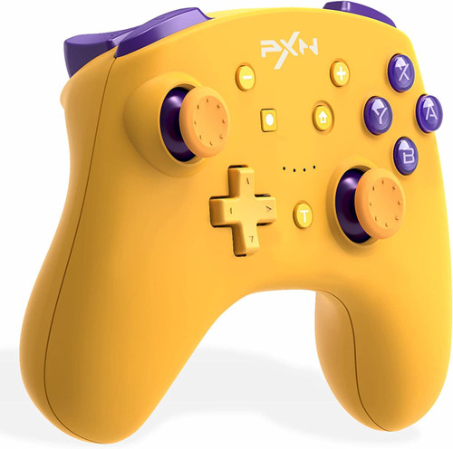 PXN 9607X Wireless Switch Pro Controller for Switch Controller/Switch Lite/Switch OLED, Switch Pro Controller with Wake-up, Turbo, NFC, Motion, Vibration (Yellow)