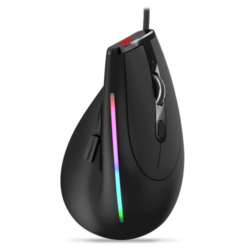 RGB Gaming Mouse, TRELC Ergonomic Mouse with 12800 DPI/9 Programmable Buttons, On-Board Memory, Lightweight Vertical Optical Gaming Mice Wired for Windows/PC/Laptop/E-Sports/Gamer (Black)