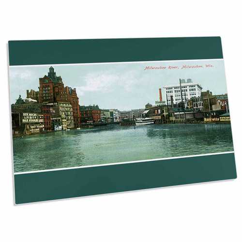 3dRose Milwaukee River, Milwaukee Wisconsin City Scape - Desk Pad Place Mats (dpd-170926-1)