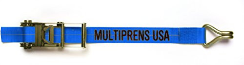 Multiprens 5336-40-BLUE Blue Ratchet Strap 3" x40' with #619 J Hook-40ft