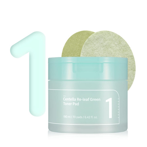 numbuzin No.1 Centella Re-Leaf Green Toner Pad | Vegan Pad, Double-Sided, Herb extracts, Calming, 70 Pads, 6.42 fl.oz numbuzin No.1 Centella Re-Leaf Green Toner Pad | Vegan Pad, Double-Sided, Herb extracts, Calming, 70 Pads, 6.42 fl.oz