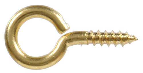The Hillman Group 9460 Brass Small Screw Eye, 0.080 x 13/16-Inch, 6-Pack