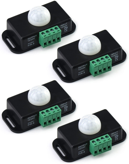 QWORK Motion Sensor LED Switch with Timer Function for 12V 24V LED Strip Lighting: Motion-Activated Sign Control & Flexible PIR Controller