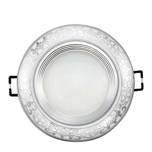 PEHUB European Creative Round Retro Aluminum Tri-Tone Light Downlight Embedded Led Ceiling Panel Light Commercial Energy Saving Recessed Show Spotlight 3W/5W/7W/12W High Brightness (Color : Silver-Wa